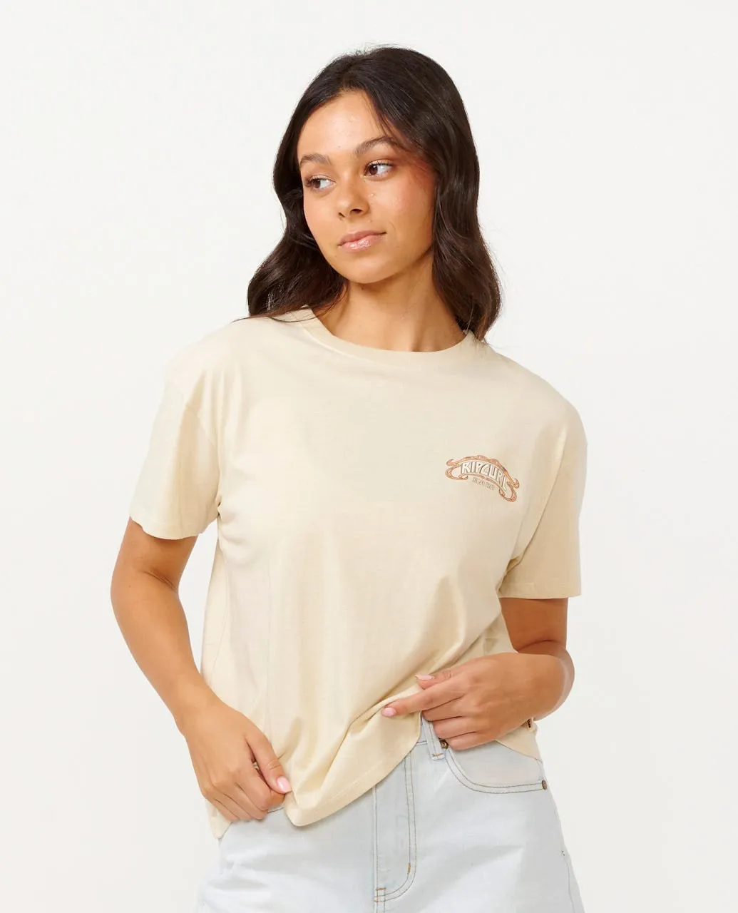 RIP CURL BEACH PARTY RELAXED TEE  - OFF WHITE
