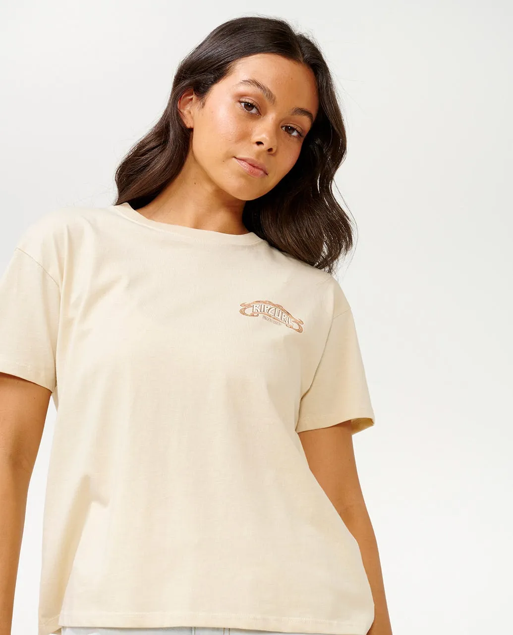 RIP CURL BEACH PARTY RELAXED TEE  - OFF WHITE