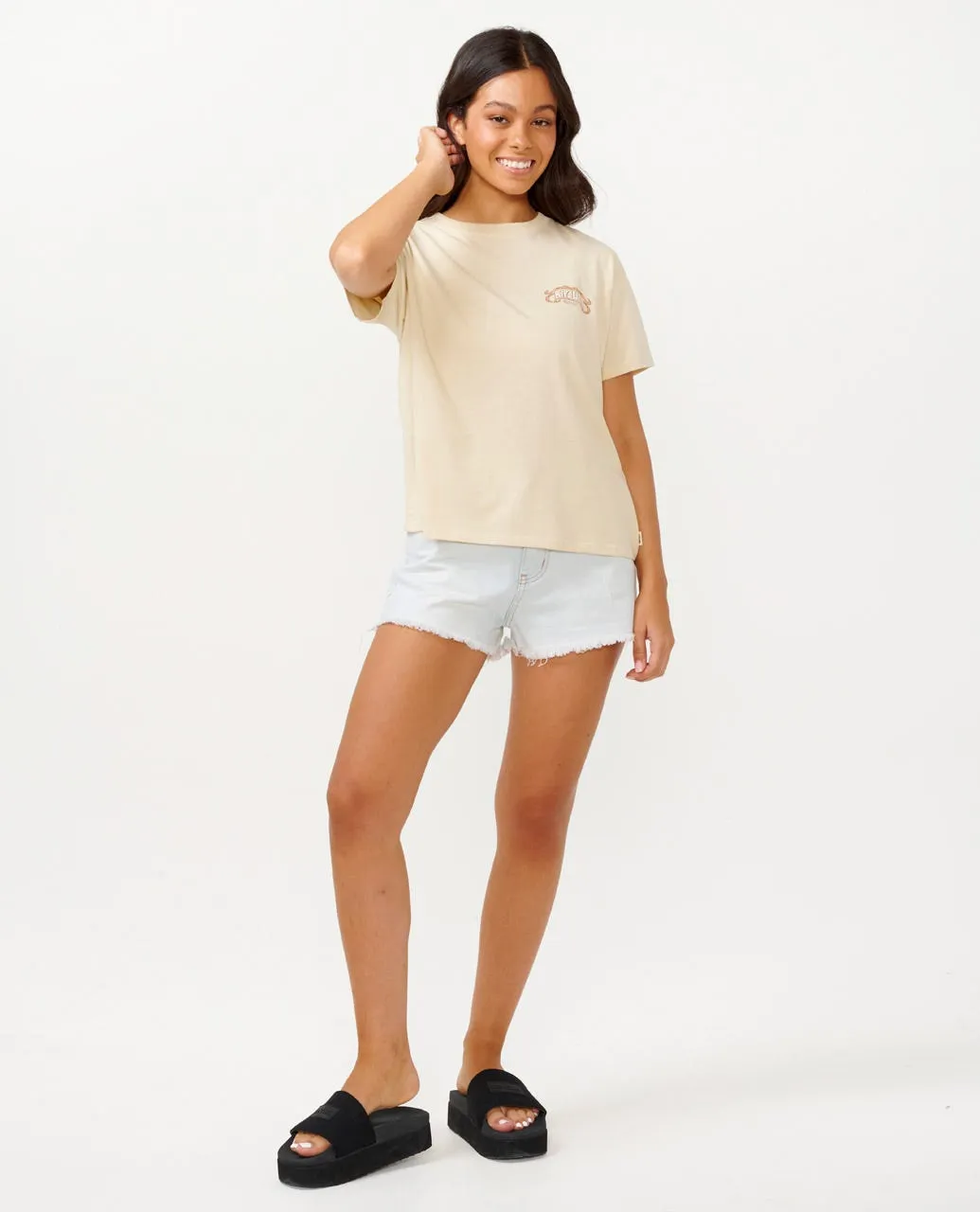 RIP CURL BEACH PARTY RELAXED TEE  - OFF WHITE