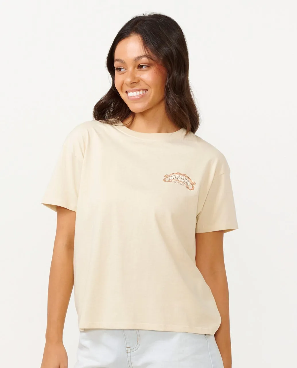 RIP CURL BEACH PARTY RELAXED TEE  - OFF WHITE