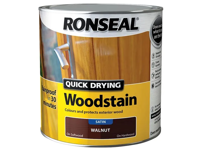 Ronseal Quick Drying Woodstain Satin Dark Oak 250Ml