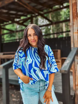 Royal Abstract Drop Shoulder Dolman
