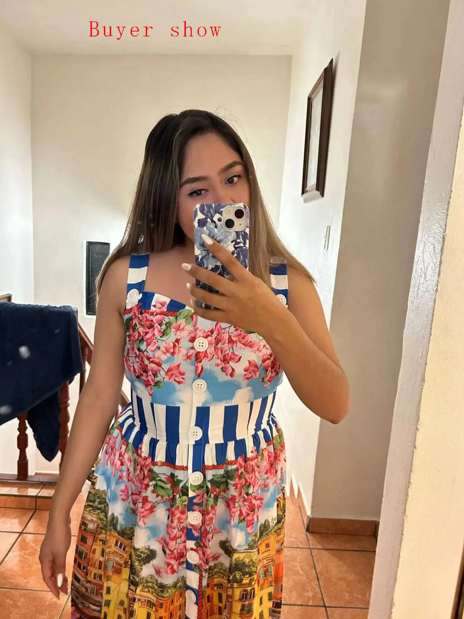 Runway Flower Print Beach Camisole