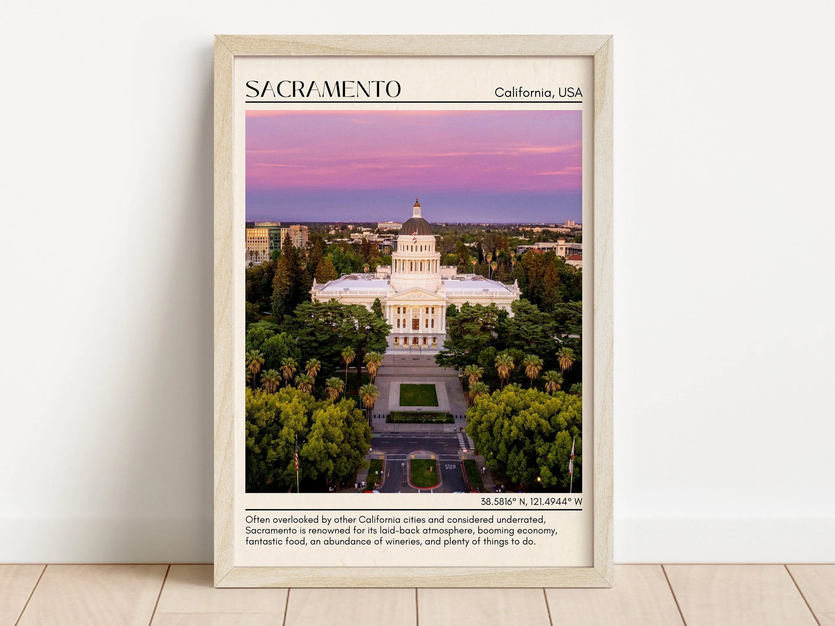 Sacramento Minimal Wall Art, California, USA