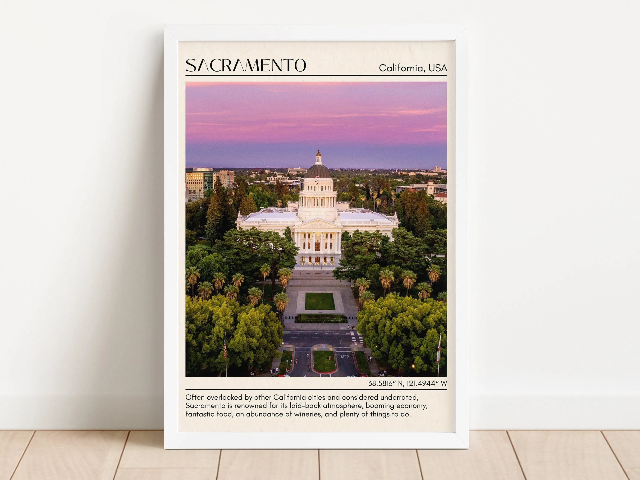 Sacramento Minimal Wall Art, California, USA