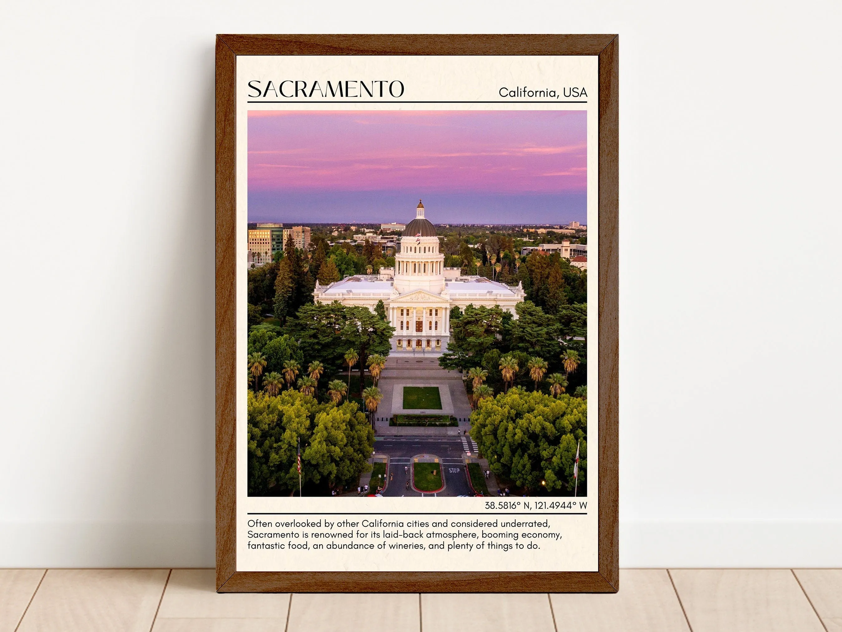 Sacramento Minimal Wall Art, California, USA