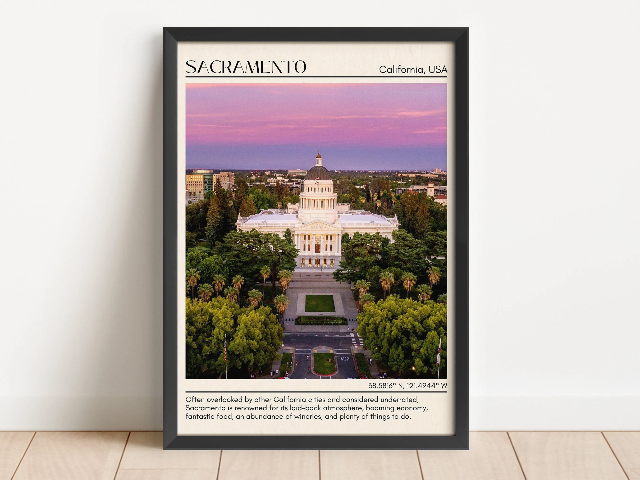 Sacramento Minimal Wall Art, California, USA