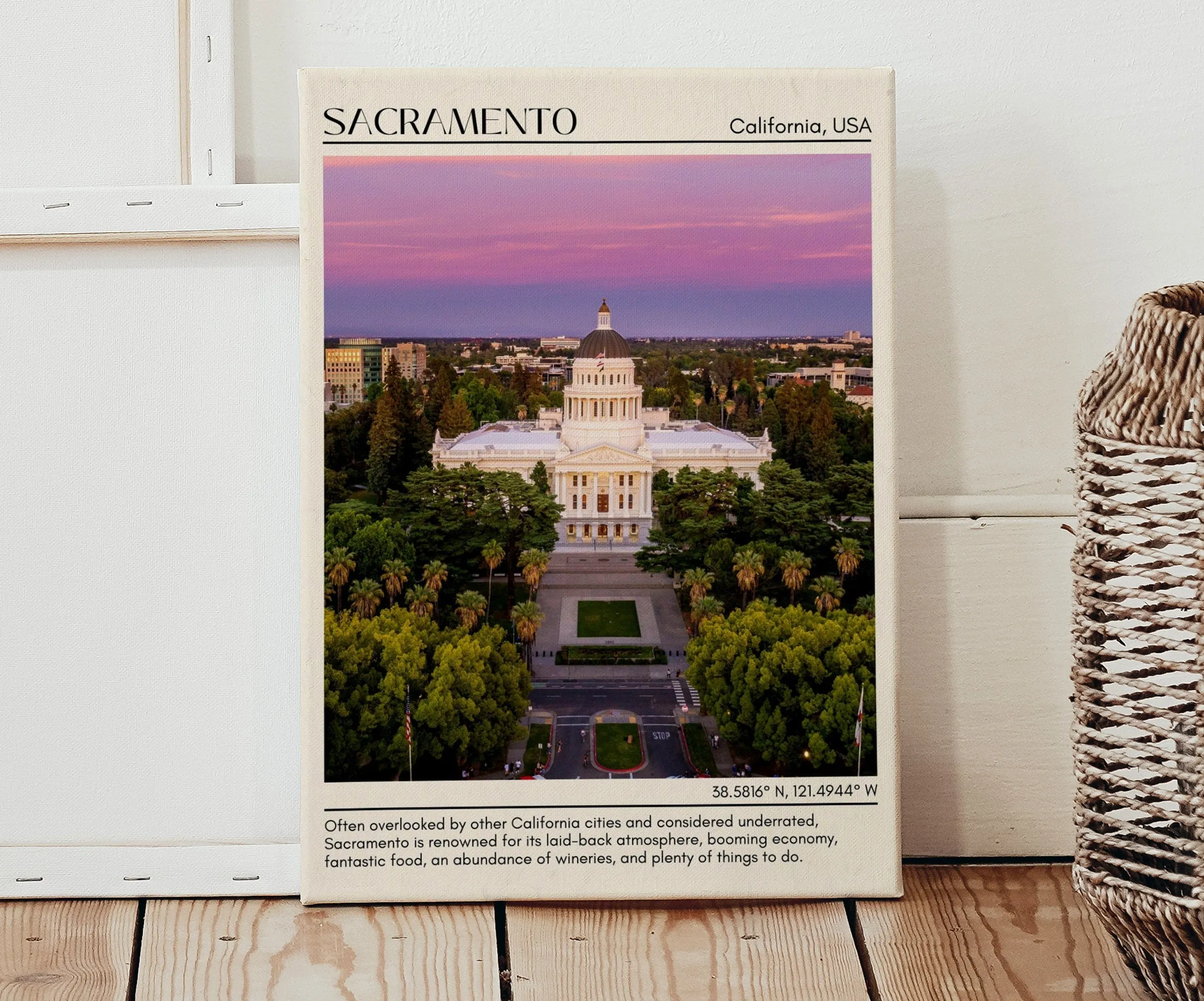 Sacramento Minimal Wall Art, California, USA