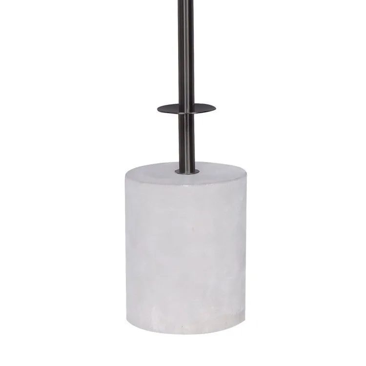 SARANTINO CONCRETE & METAL TABLE LAMP WITH OFF-WHITE LINEN SHADE