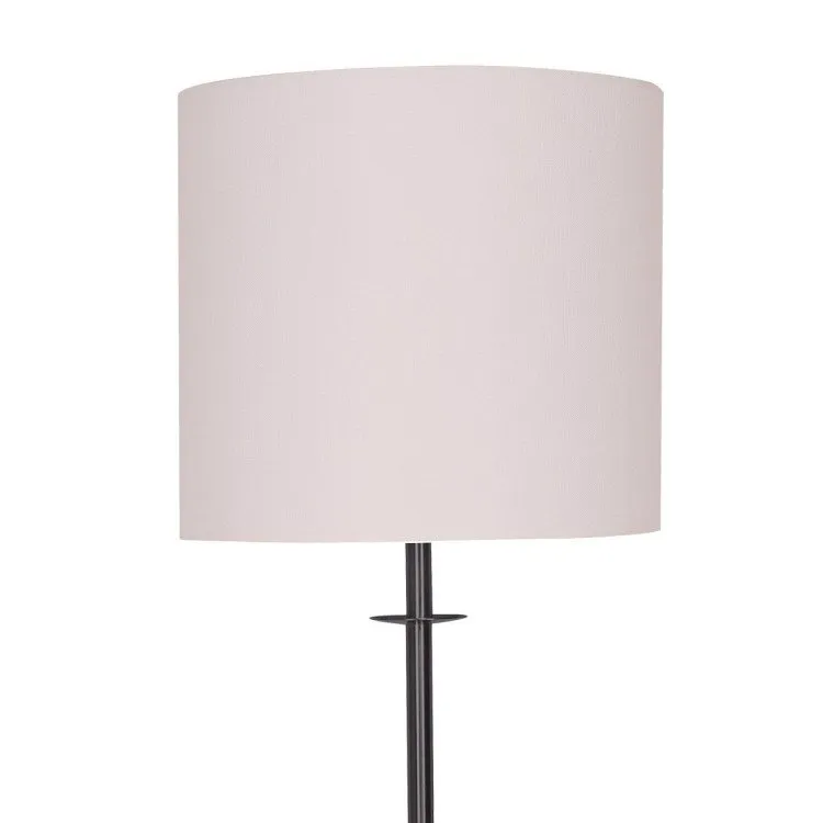SARANTINO CONCRETE & METAL TABLE LAMP WITH OFF-WHITE LINEN SHADE