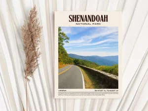 Shenandoah National Park Vintage Wall Art, Virginia, USA