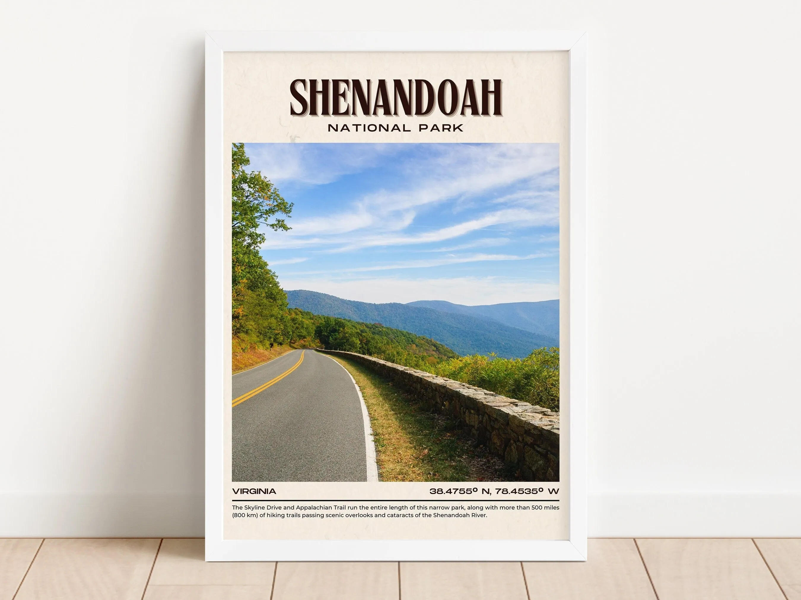 Shenandoah National Park Vintage Wall Art, Virginia, USA