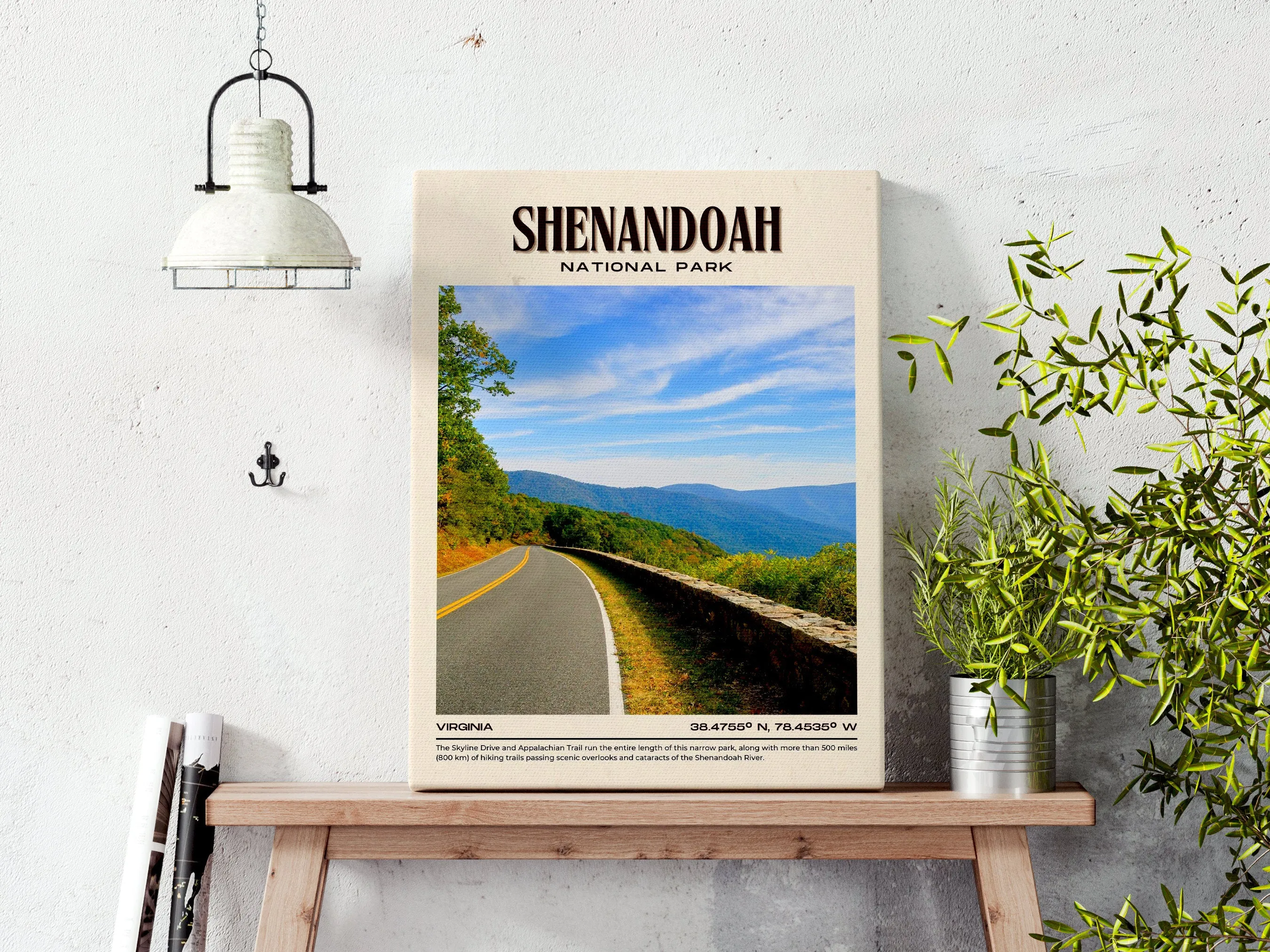 Shenandoah National Park Vintage Wall Art, Virginia, USA