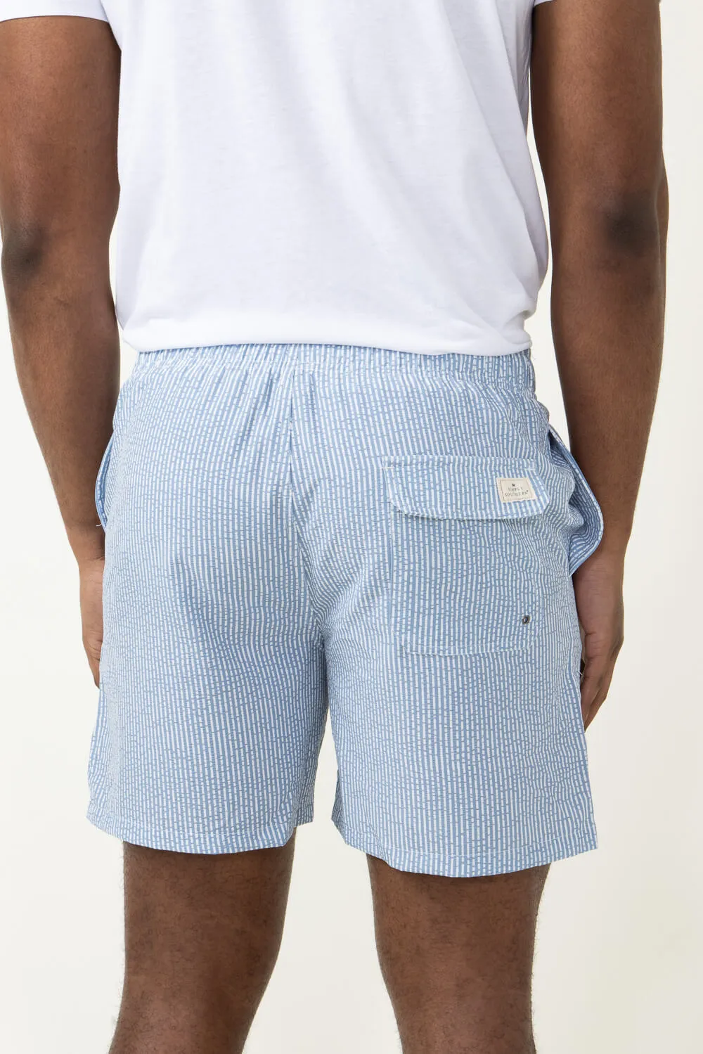 Simply Southern Vertical Stripe Swim Shorts for Men in Blue | PP-0124-MN-SWIMSHORT-DENIM