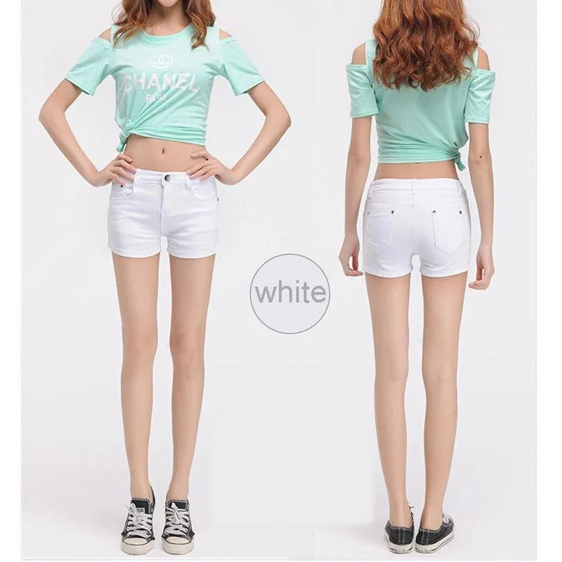 Solid Color Denim Shorts
