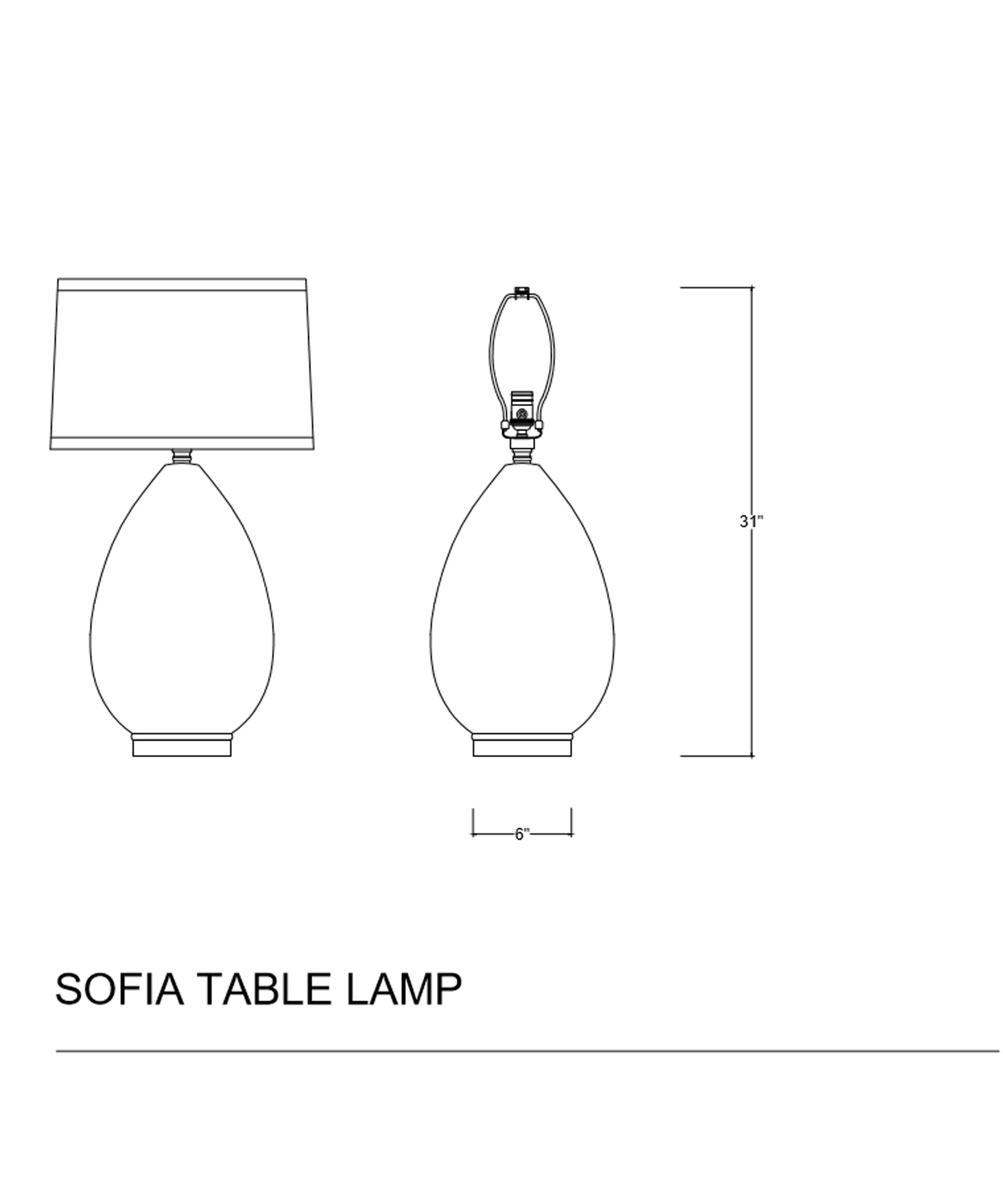 Sophia Table Lamp, White