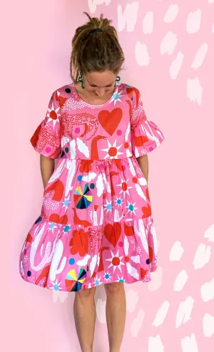 Spells pleated dress 100% cotton