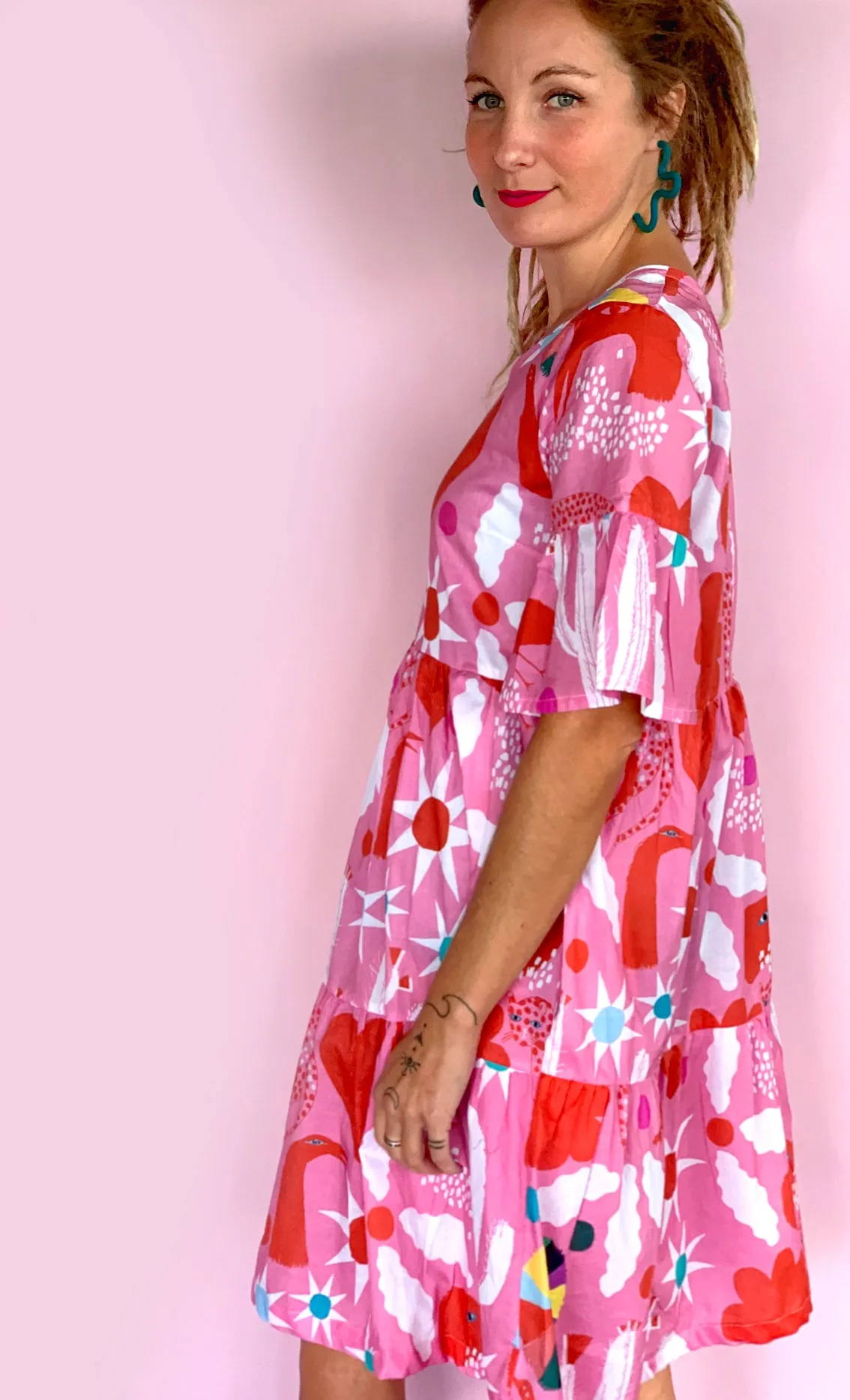 Spells pleated dress 100% cotton