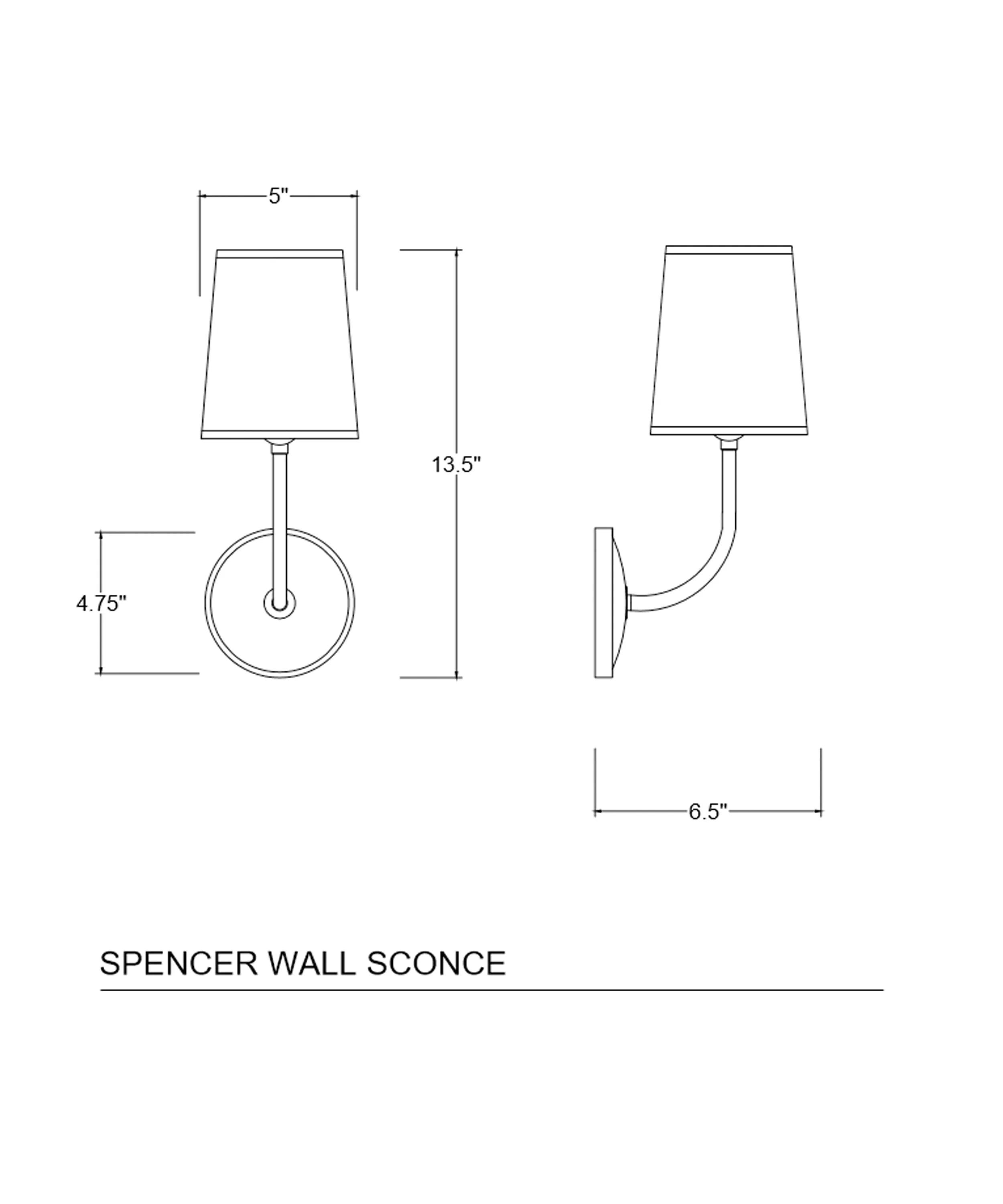Spencer Wall Sconce with Linen Shade, Antique Brass