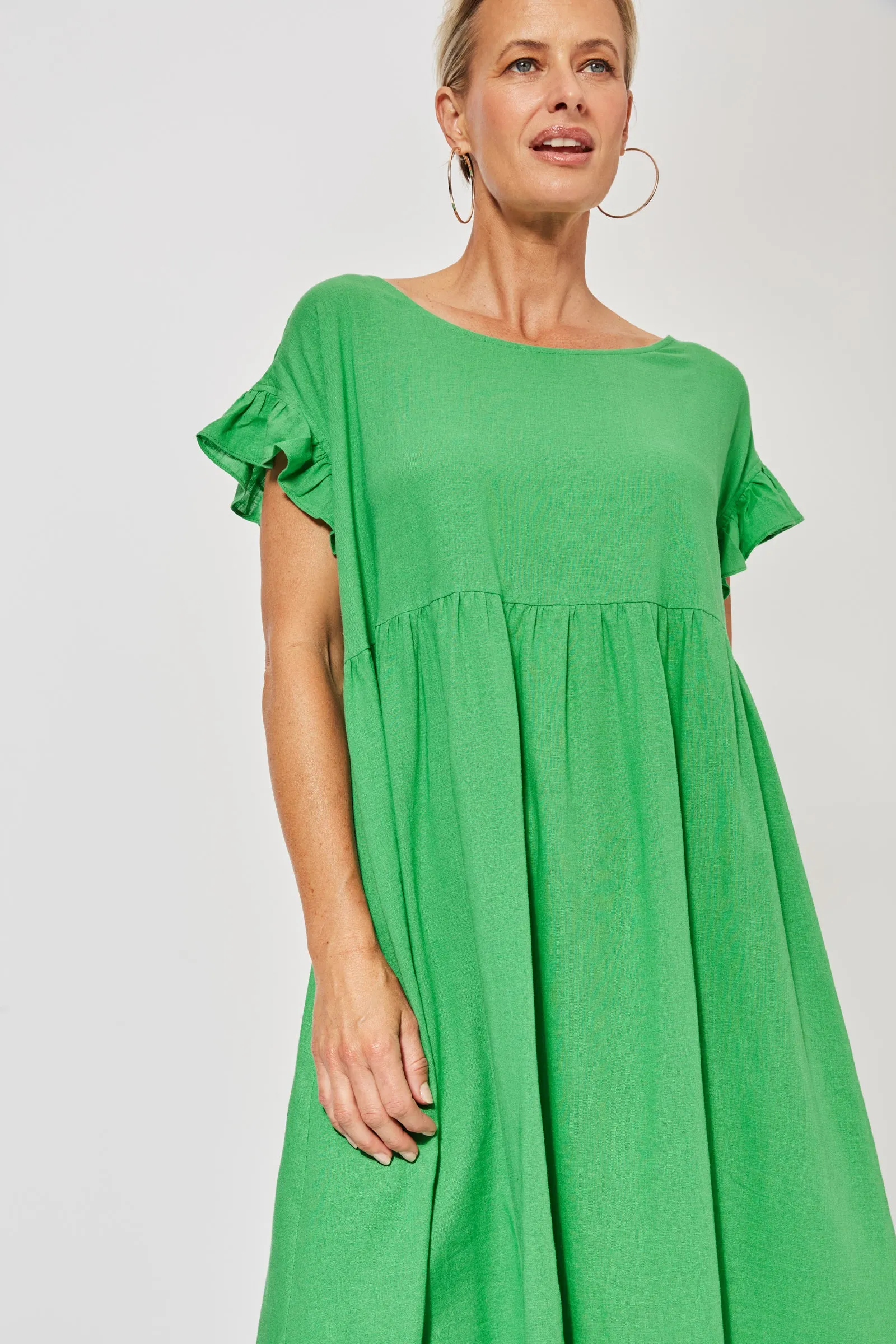 St Barts Frill Dress in Key Lime by Haven