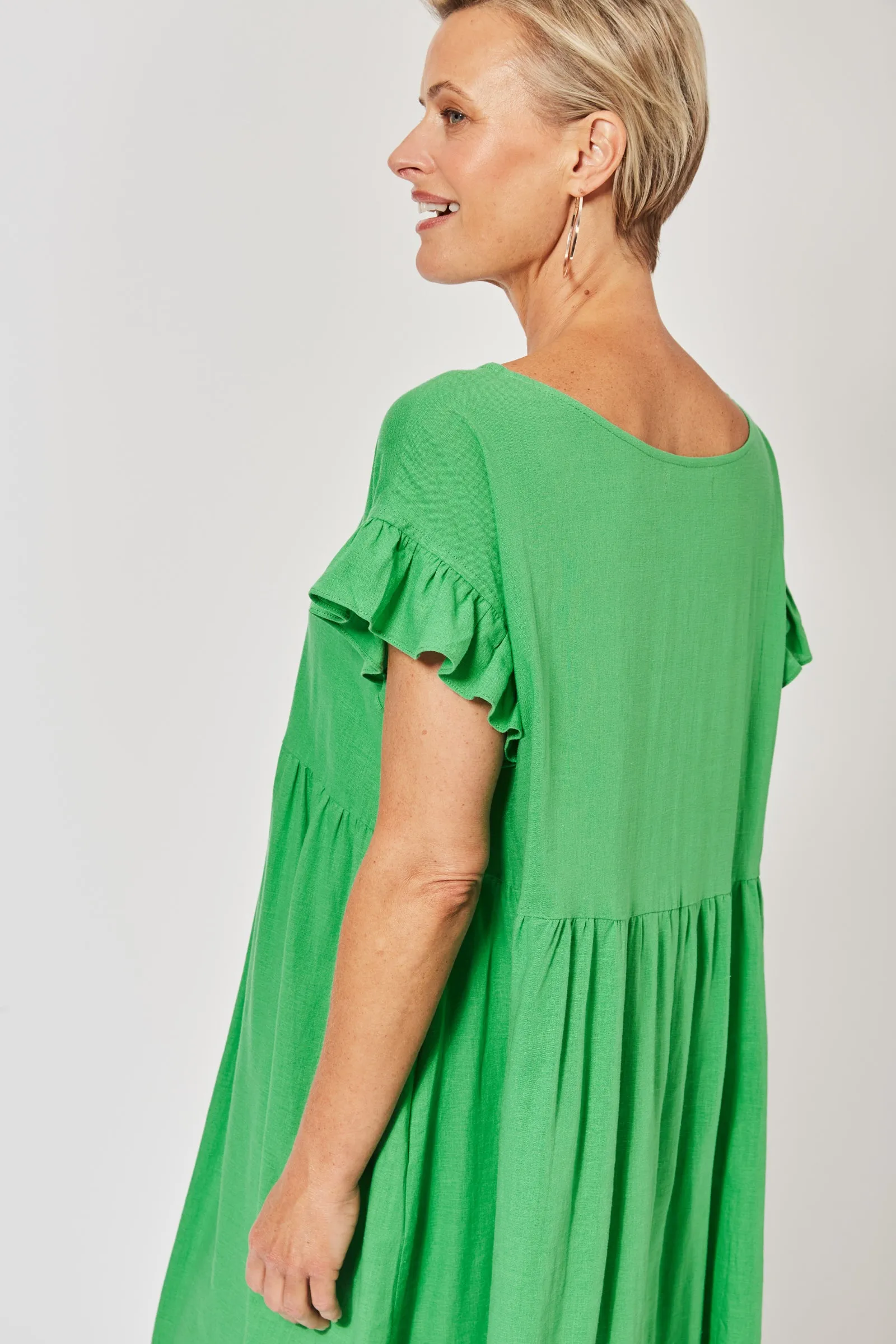 St Barts Frill Dress in Key Lime by Haven