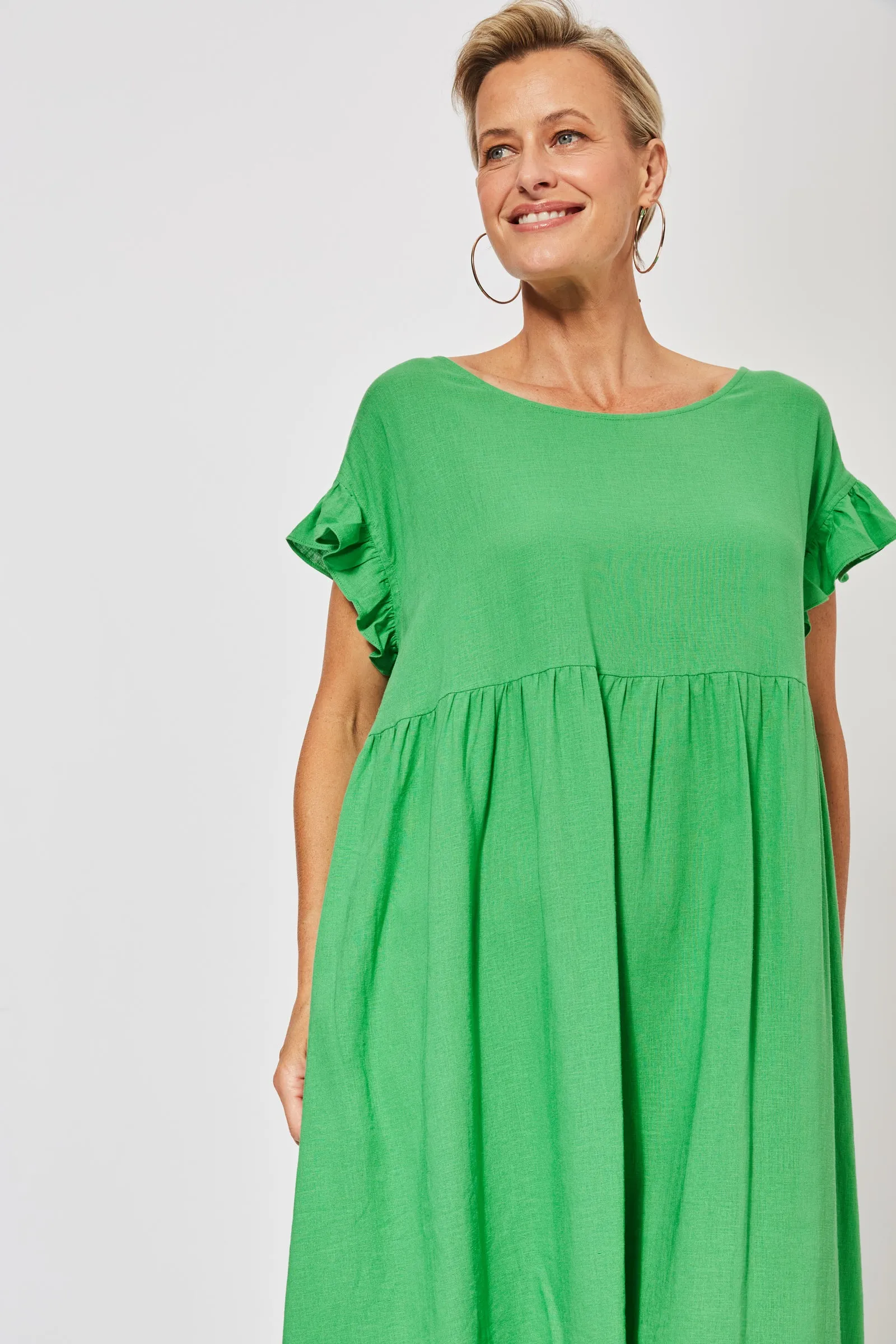 St Barts Frill Dress in Key Lime by Haven