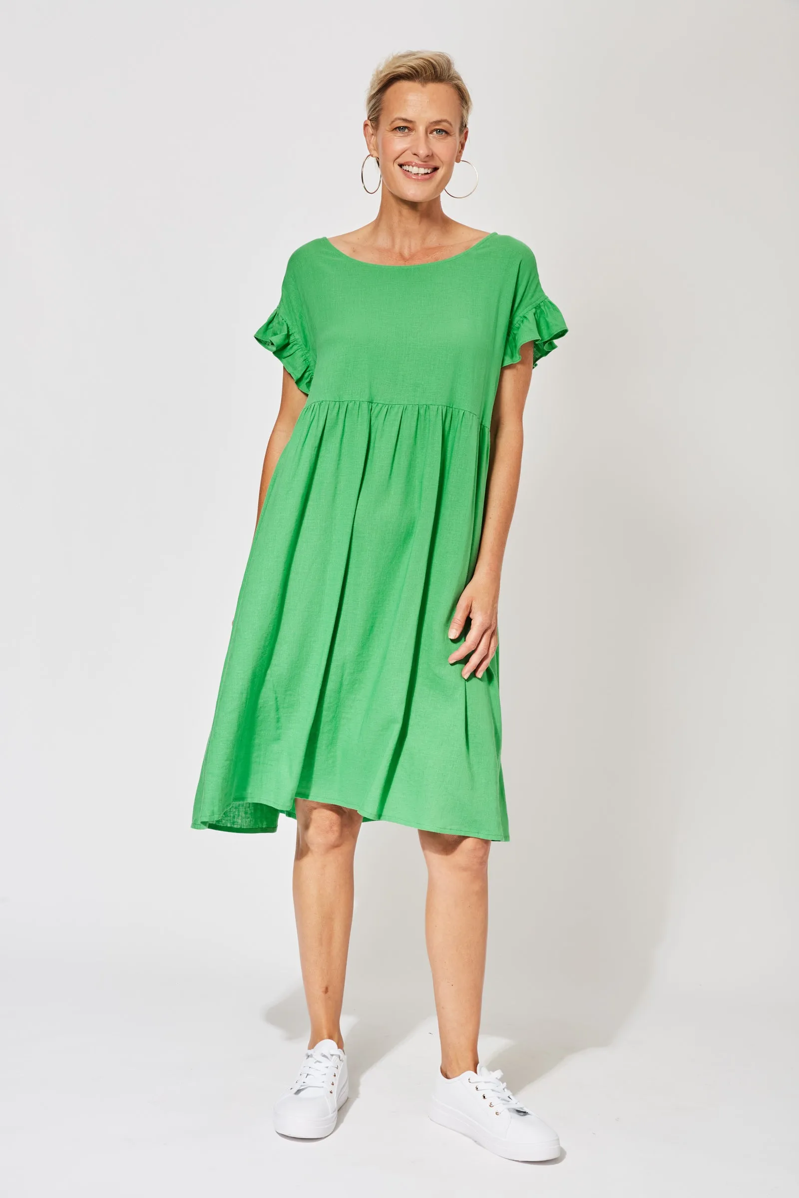 St Barts Frill Dress in Key Lime by Haven