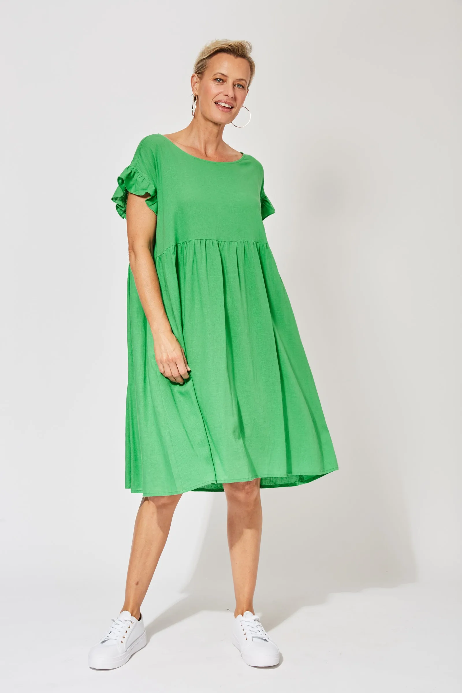 St Barts Frill Dress in Key Lime by Haven