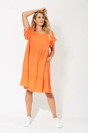 St Barts Frill Dress in Tangelo by Haven