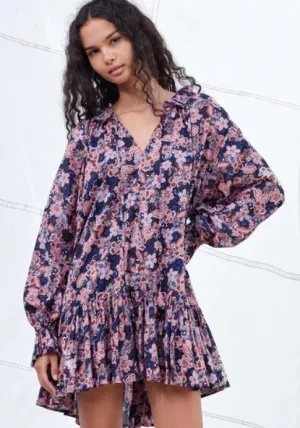 Sundry Boho Mini Dress - Navy Floral