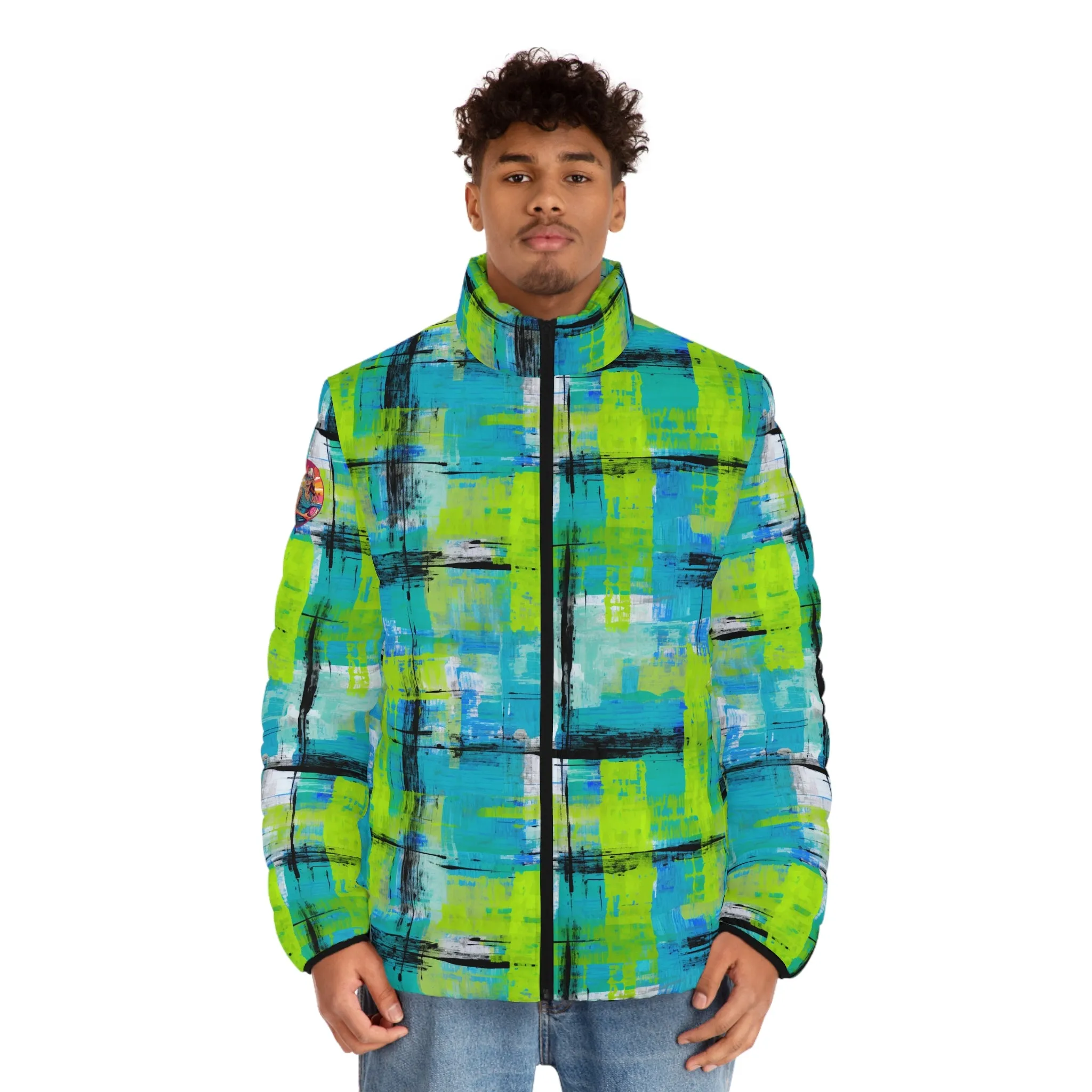 Surface Beach Volleyball Club Men's Puffer Jacket (AOP)