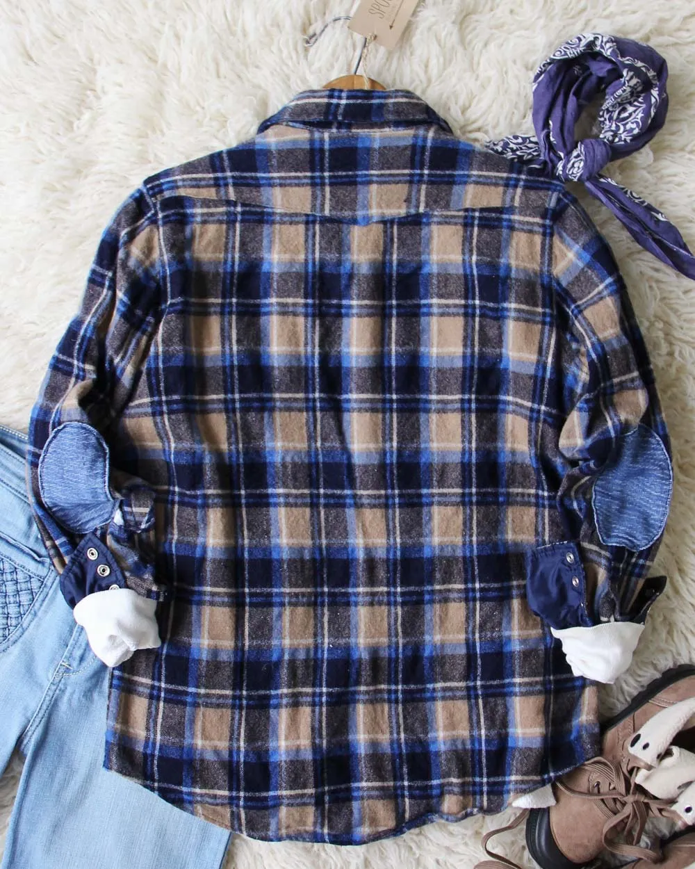 Sweet Plaid   Patch Vintage Shirt