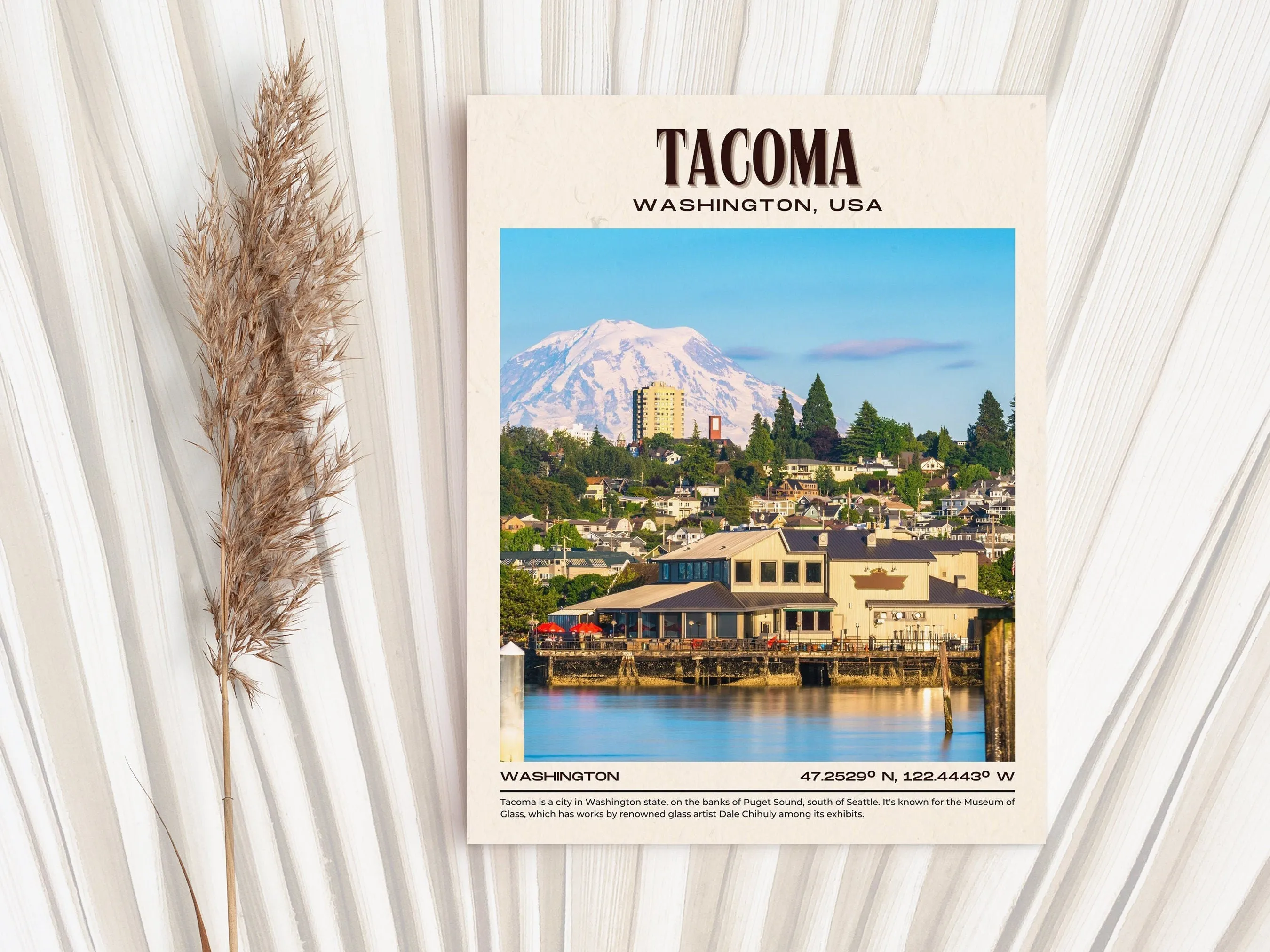 Tacoma Vintage Wall Art, Washington, USA