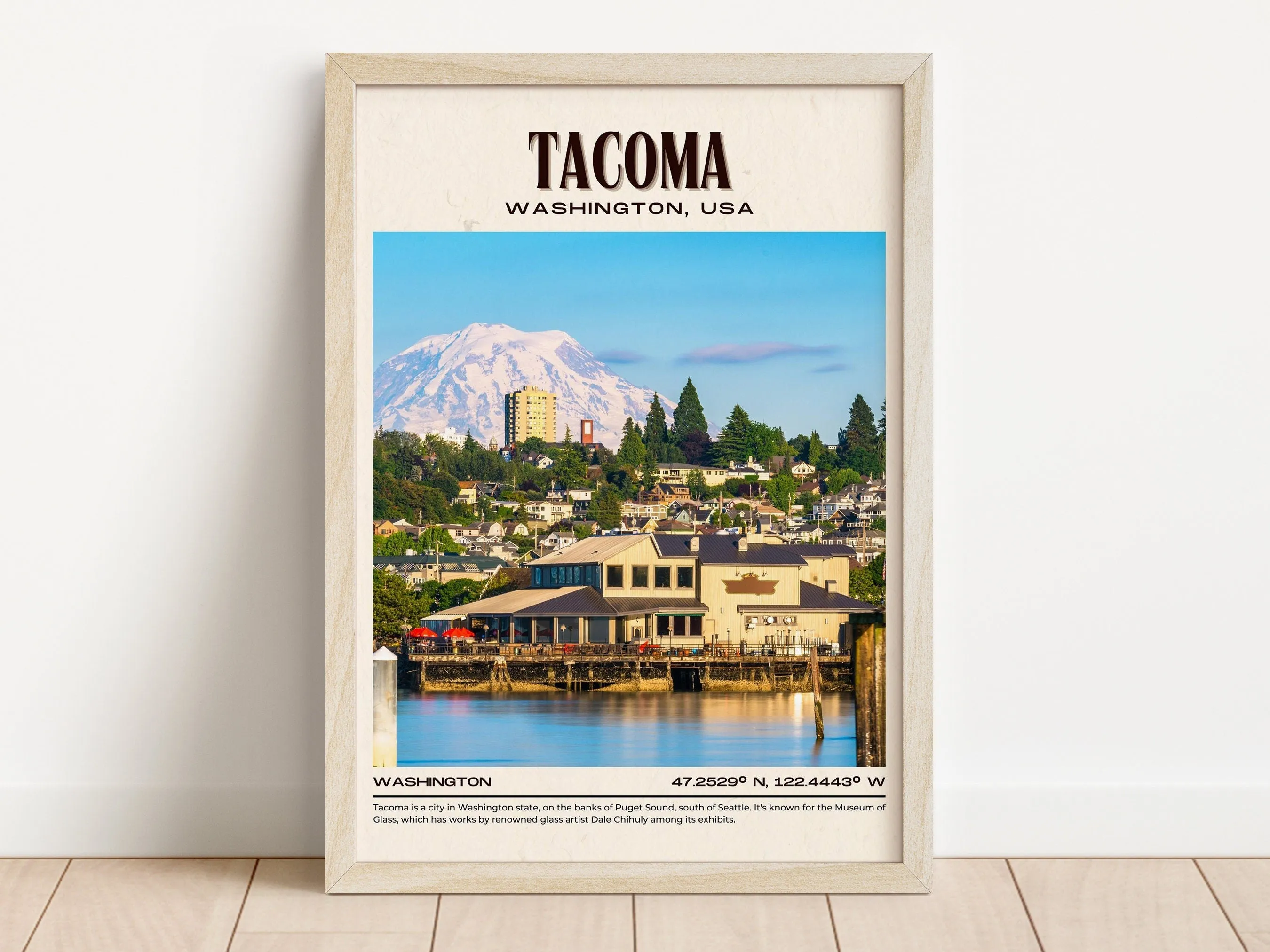 Tacoma Vintage Wall Art, Washington, USA