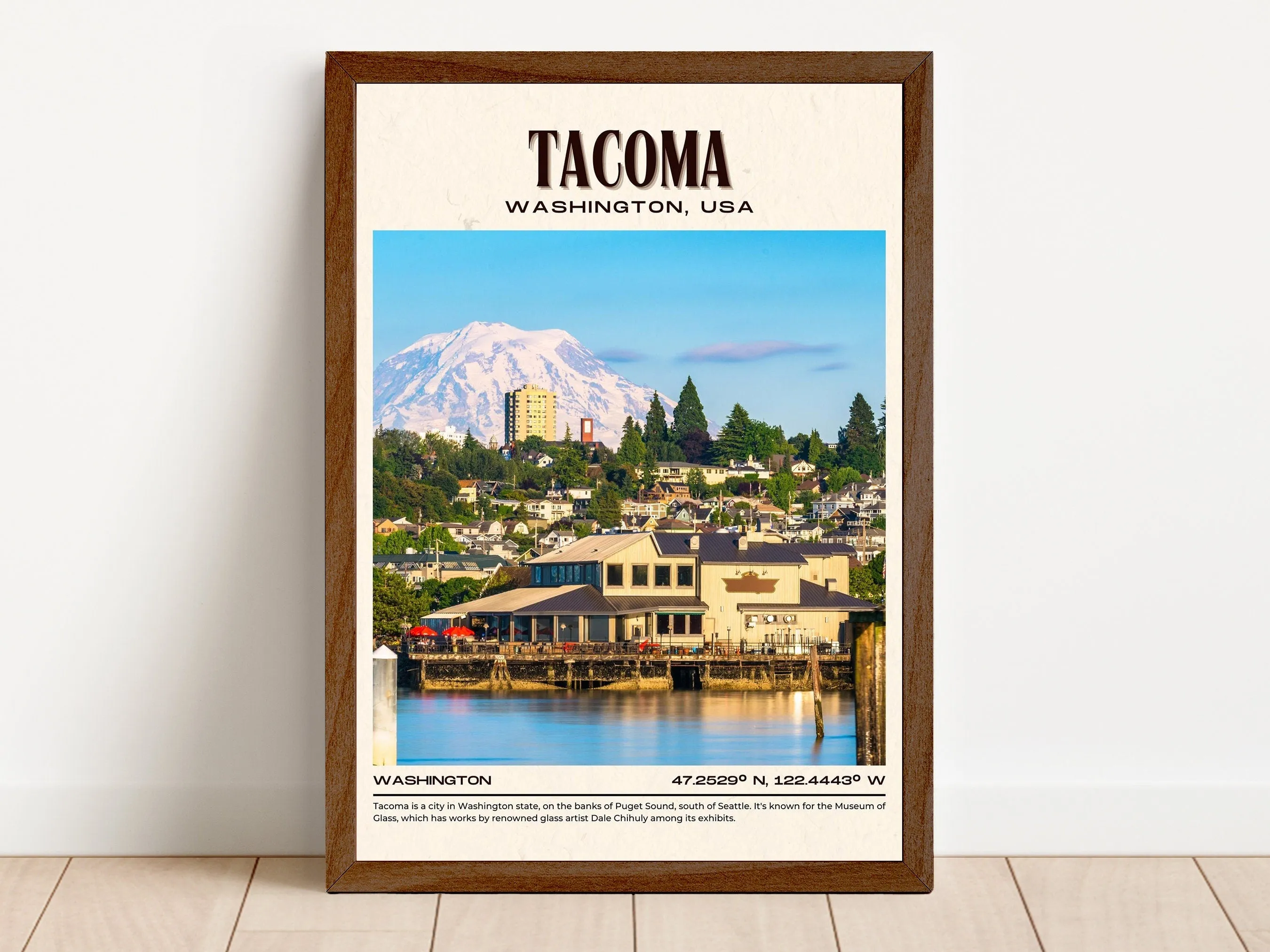 Tacoma Vintage Wall Art, Washington, USA