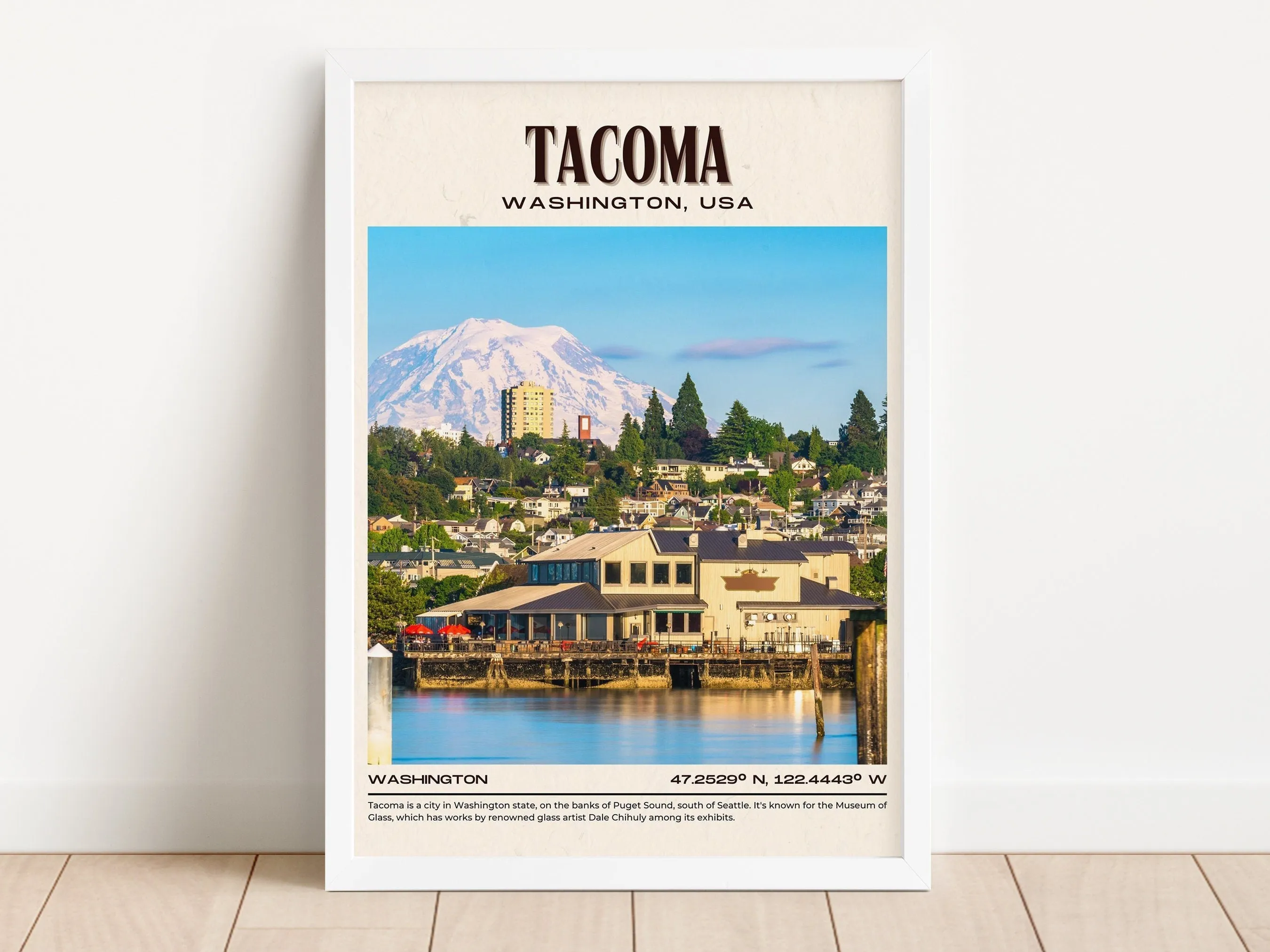 Tacoma Vintage Wall Art, Washington, USA
