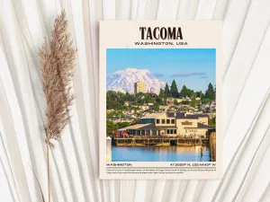 Tacoma Vintage Wall Art, Washington, USA