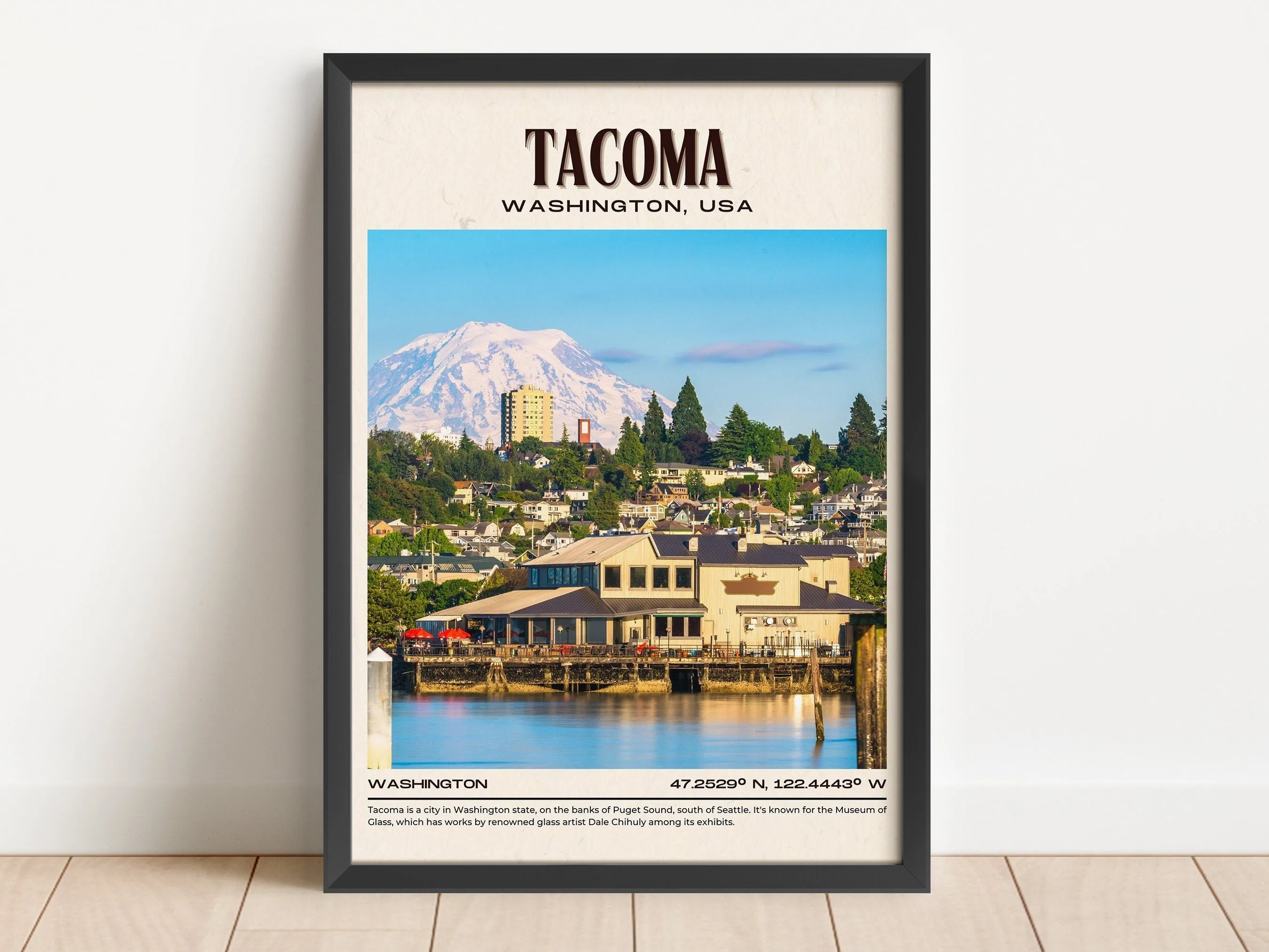 Tacoma Vintage Wall Art, Washington, USA