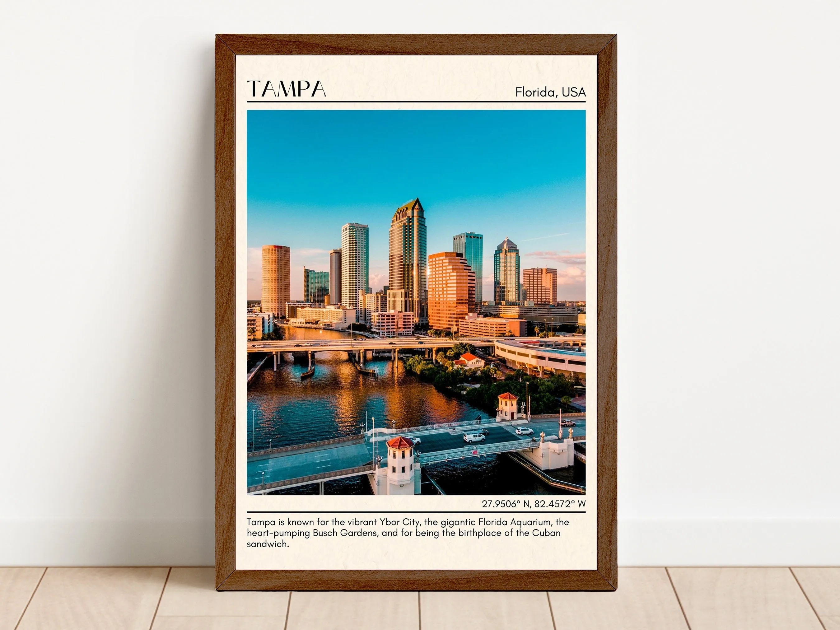 Tampa Minimal Wall Art, Florida, USA