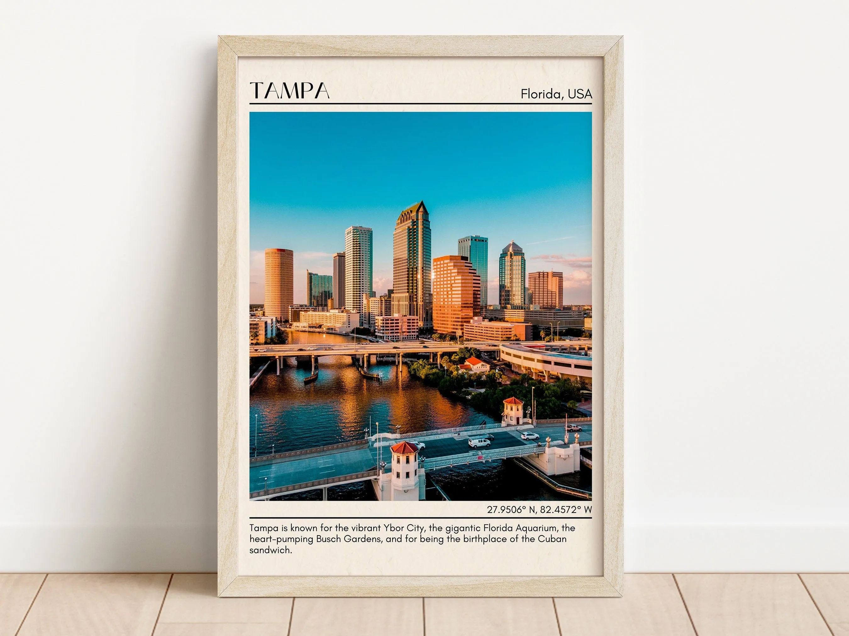 Tampa Minimal Wall Art, Florida, USA