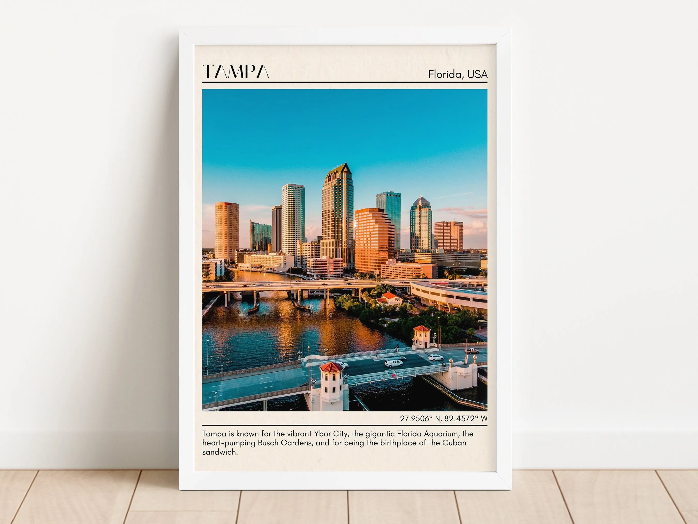 Tampa Minimal Wall Art, Florida, USA