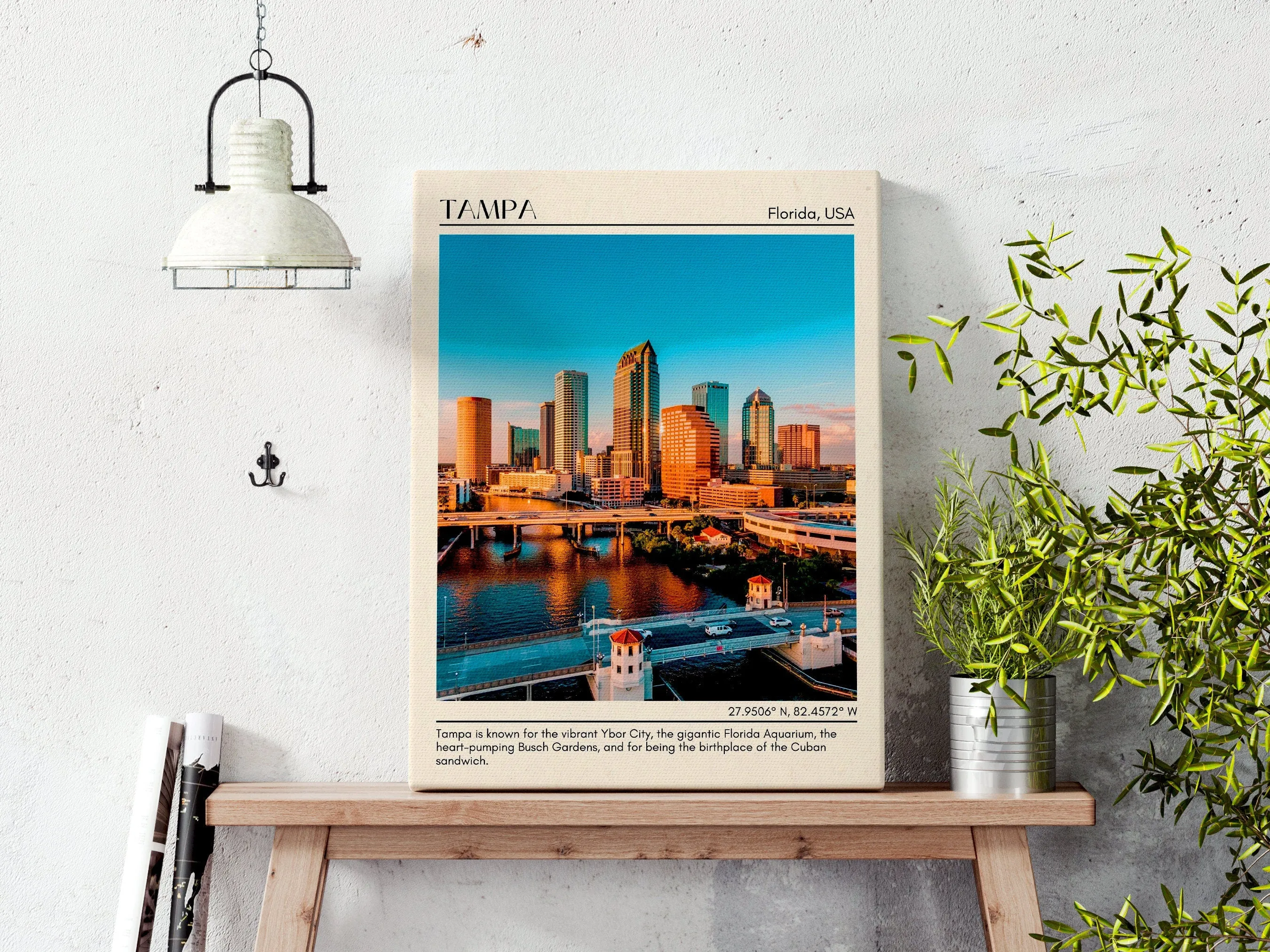 Tampa Minimal Wall Art, Florida, USA