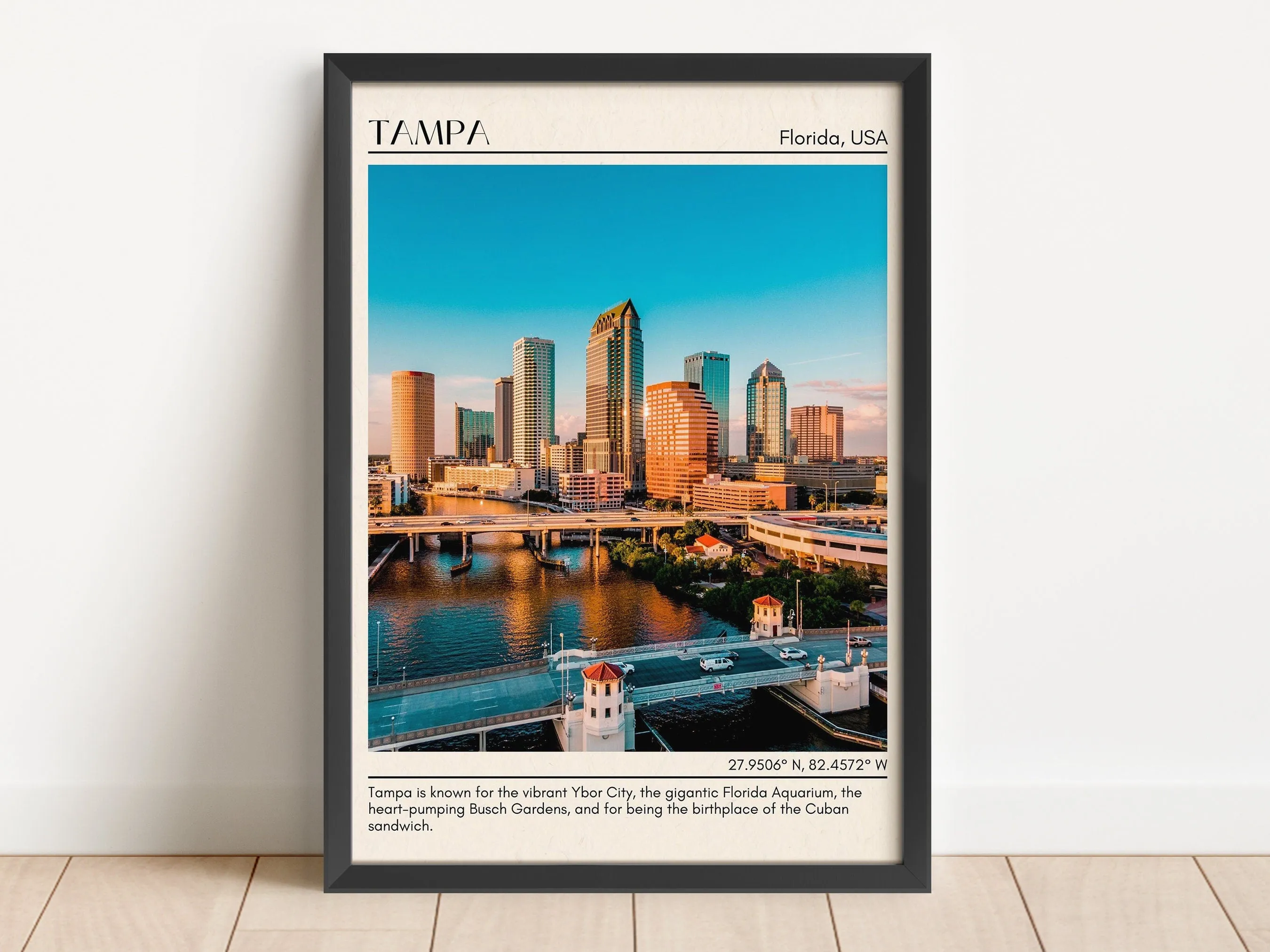 Tampa Minimal Wall Art, Florida, USA