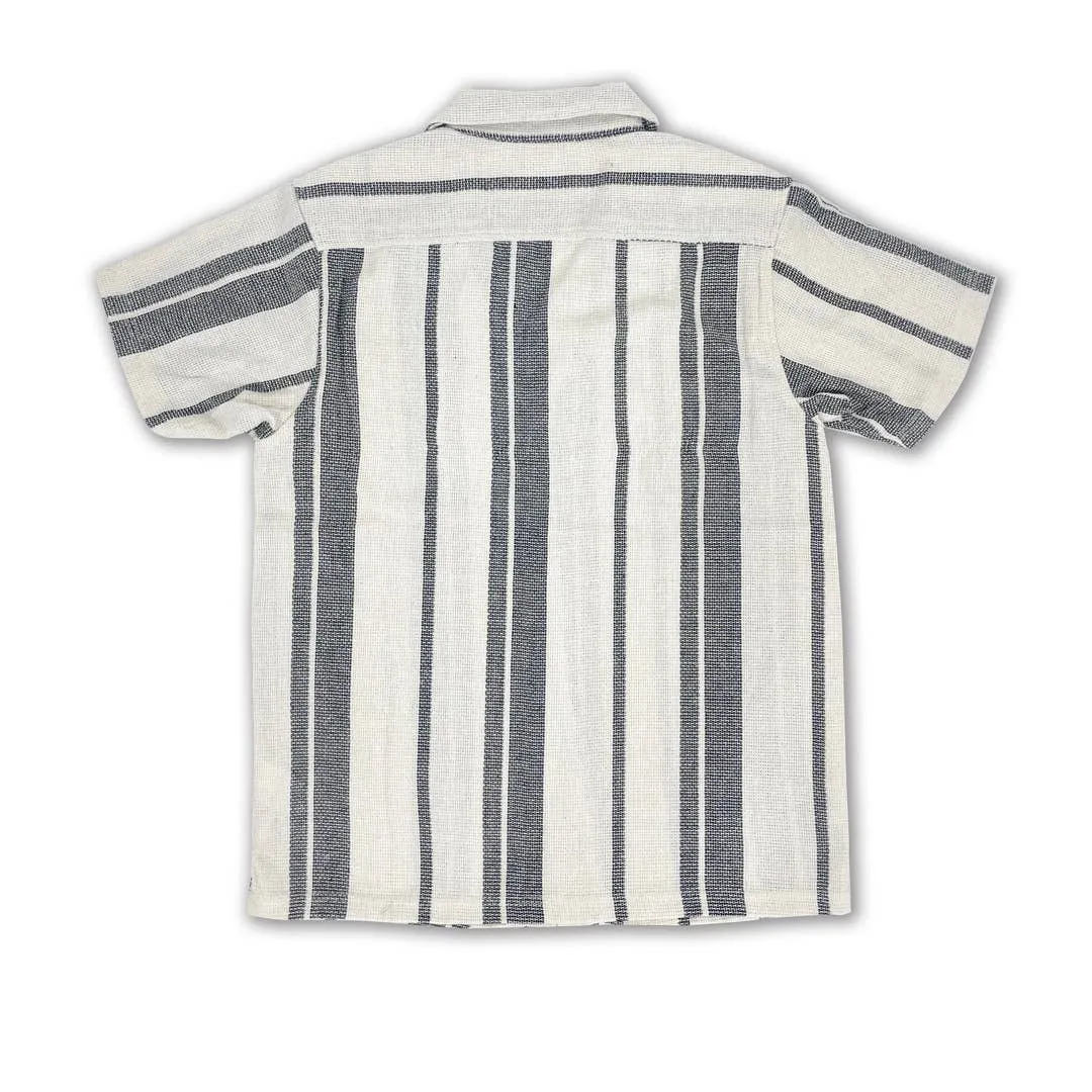 Textured Stripe Shirt- Black/Cream