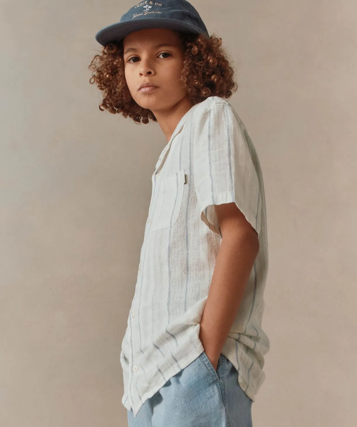 The Indie Livorno S/s Shirt - Stone Multi