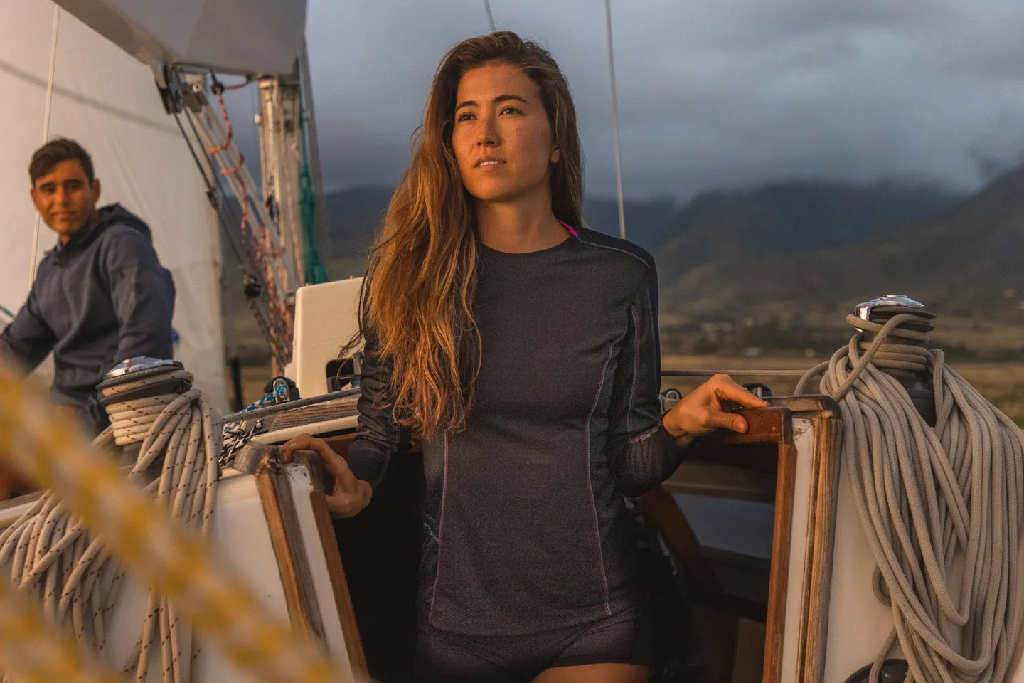 The Kanaha Hydrophobic Shirt for Women - White Rock (Black)