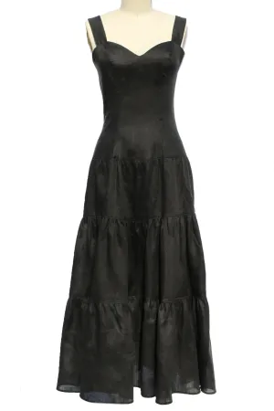 Tiered Peasant Linen Dress