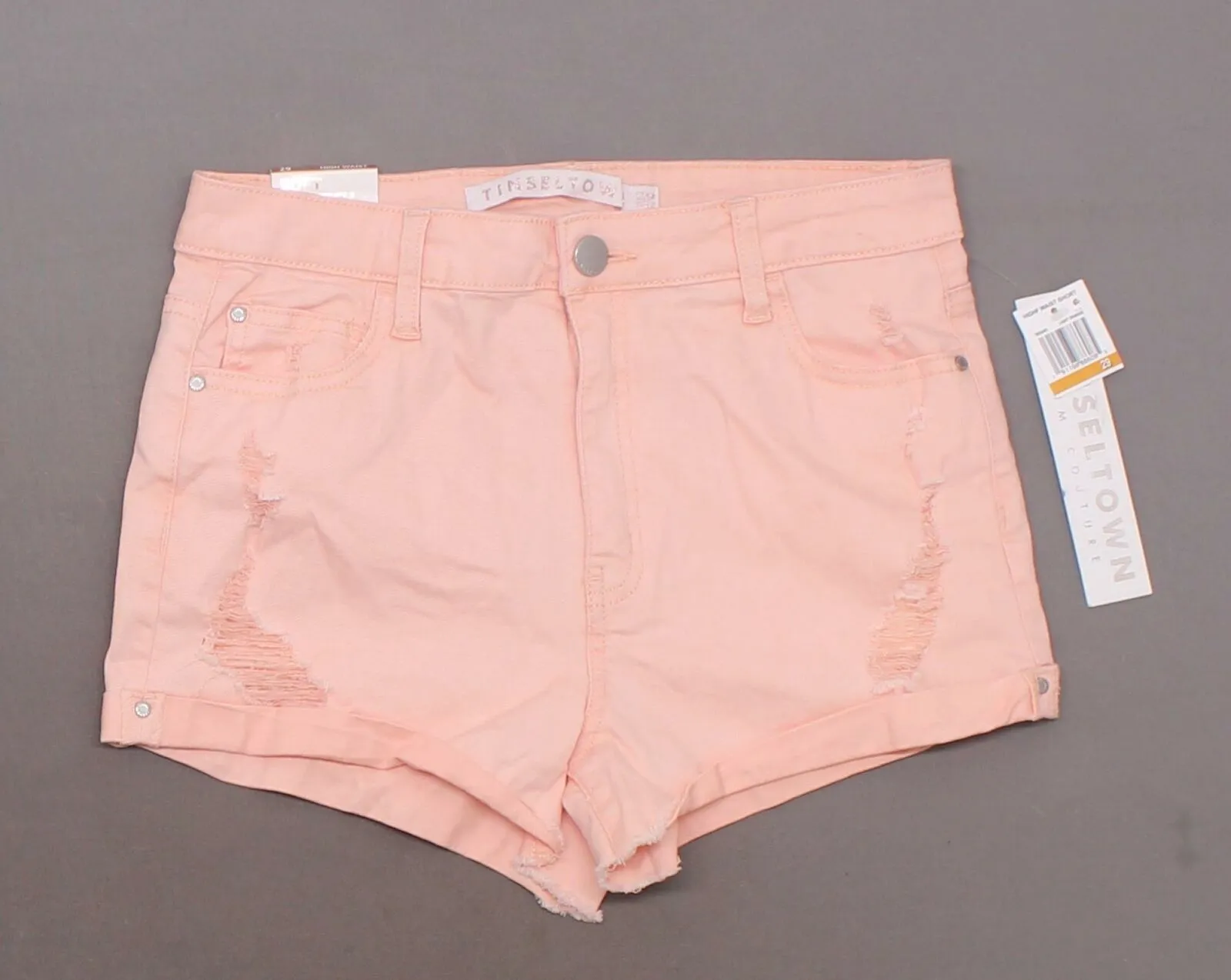 Tinseltown Women's Denim Soft Stretch High Waist Shorts