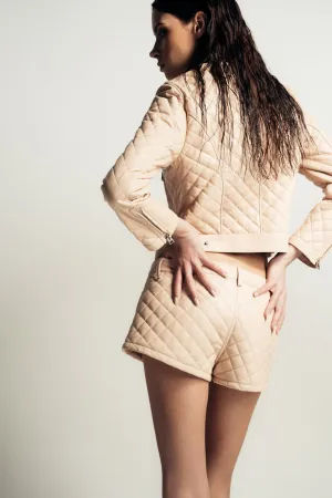TOM FORD | QUILTED GUANTERIA LAMB LEATHER MINI SHORTS