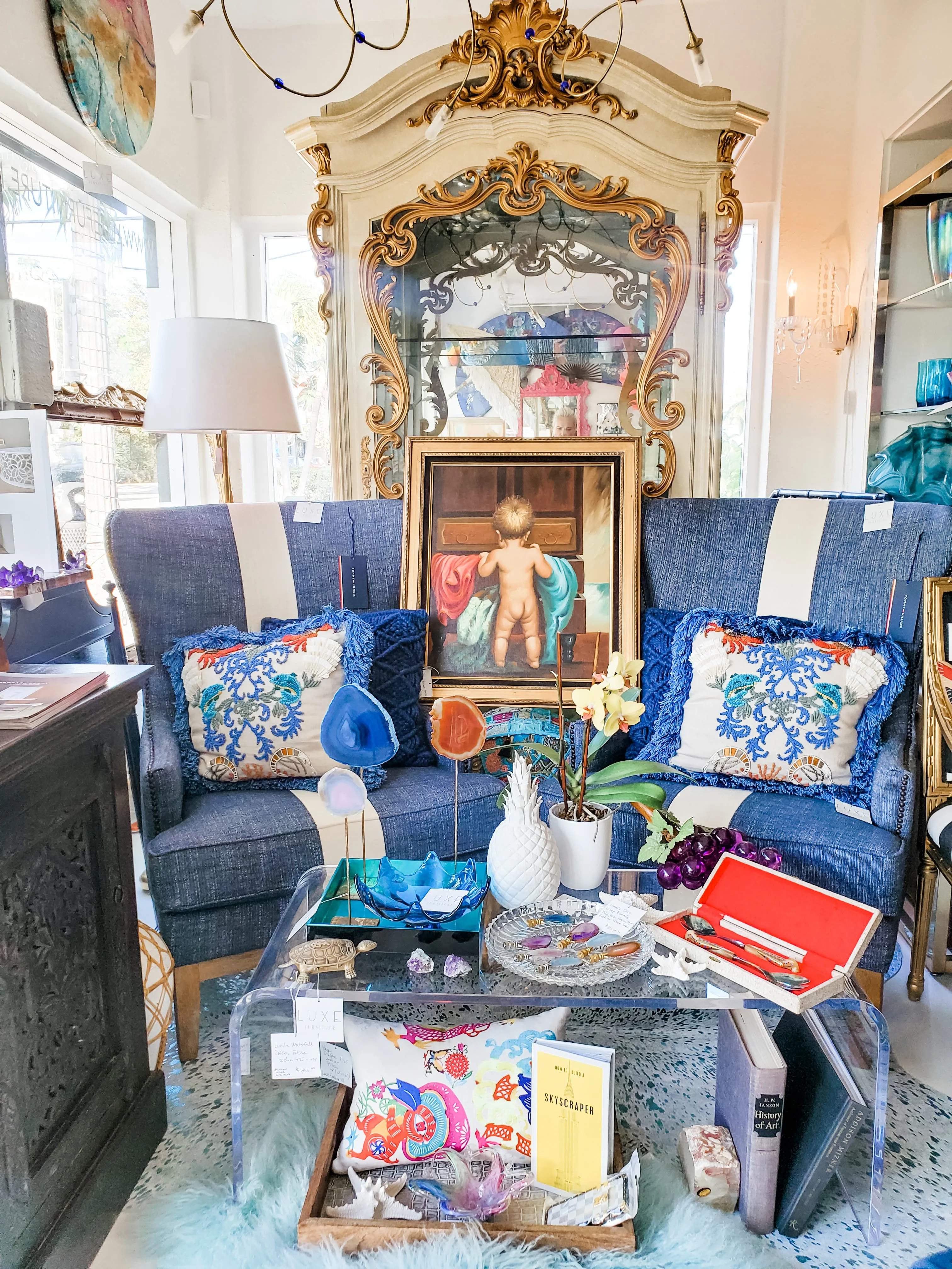 Tommy Hilfiger Wing Back Chairs - Pair